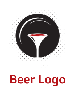 make a restaurant logo martini glass in circle