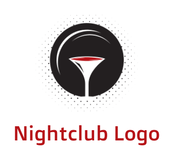 make a restaurant logo martini glass in circle