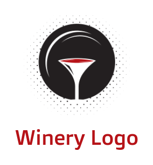make a restaurant logo martini glass in circle