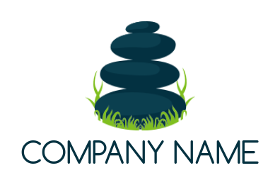 generate a spa logo massage stones with grass - logodesign.net