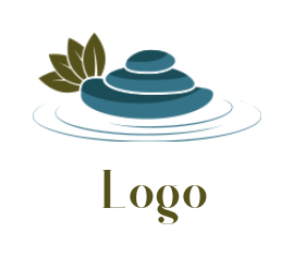 generate a spa logo massage stones with leaves