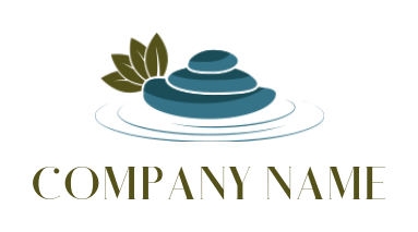 generate a spa logo massage stones with leaves
