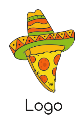 Design a of mexican restaurant hat on pizza slice