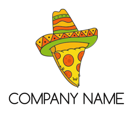 Design a logo of mexican restaurant hat on pizza slice