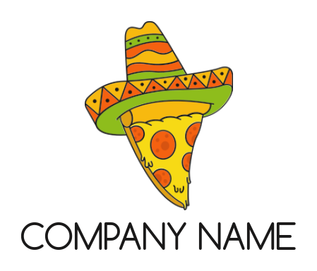 restaurant logo maker Mexican hat on pizza slice