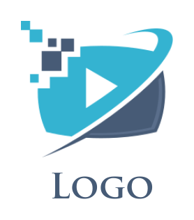 media logo icon media play symbol with pixels 