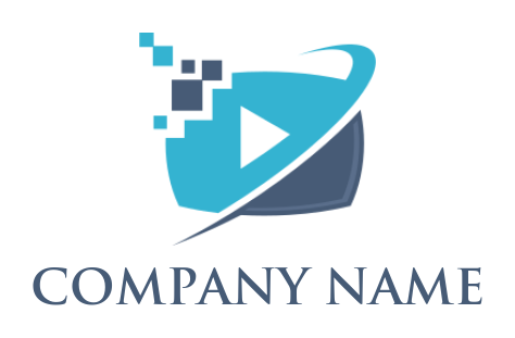 media logo icon media play symbol with pixels 