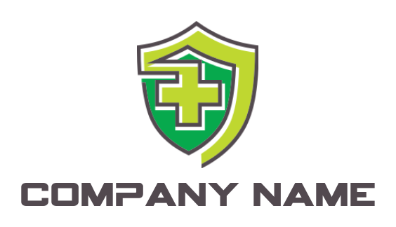 medical logo design with medical cross in shield - logodesign.net