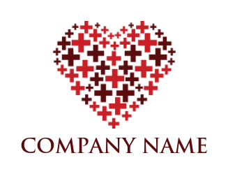 medical logo maker medical crosses forming heart shape