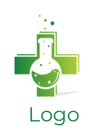 medical logo medical plus with chemical flask