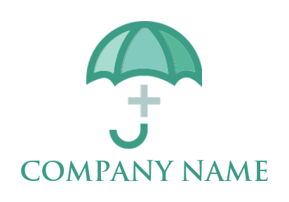 make an insurance logo Medical Sign in center of line art Umbrella