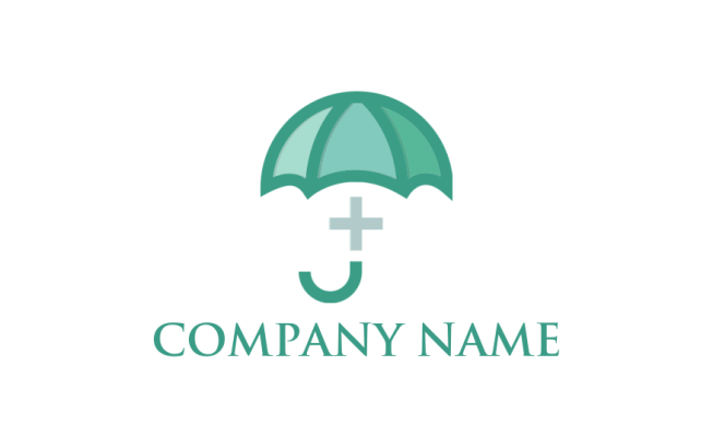 make an insurance logo Medical Sign in center of line art Umbrella
