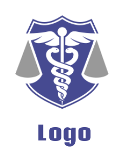 medical sign with scale in shield 