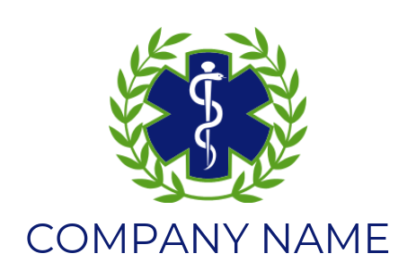 medical symbol caduceus snake with stick logo emblem 