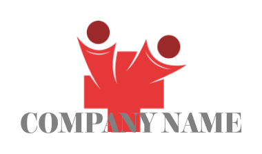 medical logo symbol  with two abstract persons