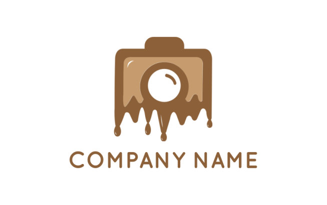 make a photography logo melting chocolate camera