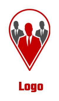 design an employment logo men silhouettes inside navigation icon
