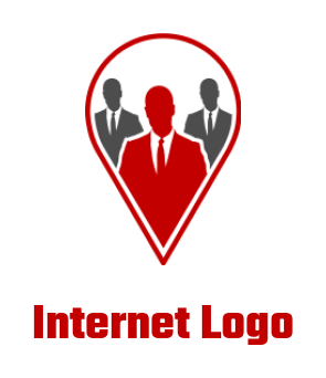 design an employment logo men silhouettes inside navigation icon