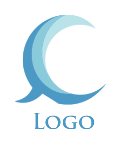 Letter C logo maker gear in shape of letter C 