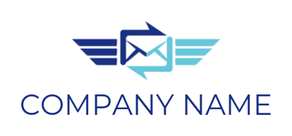 logistics logo online message with wings - logodesign.net