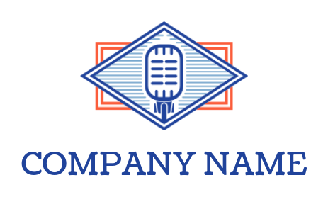 media logo mic in diamond and rectangle shape