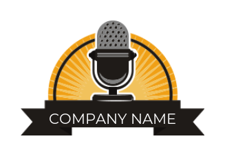 advertising logo radio mic stand in half circle