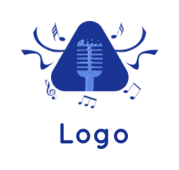 entertainment logo icon microphone & music notes - logodesign.net