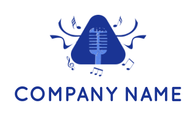 Logo creator microphone & music notes