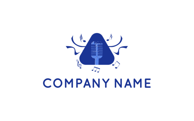 Logo creator microphone & music notes