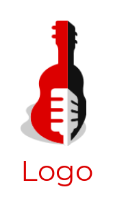 design a music logo sample microphone in guitar 