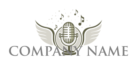 Microphone with wings logo maker