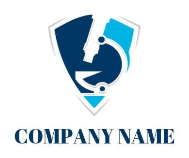 create a medical logo microscope inside shield