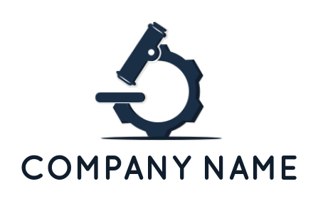 create a research logo of microscope with gear
