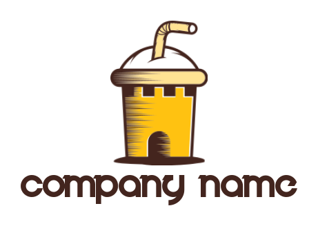 restaurant logo maker milkshake cup with straw resembling a tower for diner