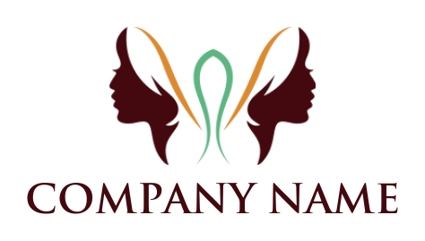 beauty logo mirror image of woman side profile