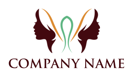  mirror image of woman side profile logo design