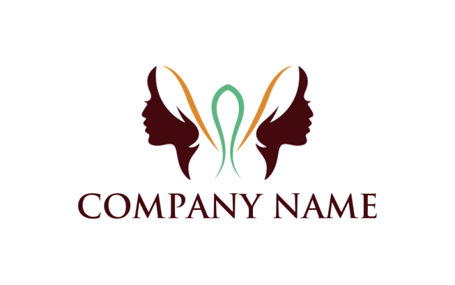  mirror image of woman side profile logo design