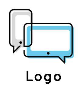 communication logo template mobile and tablet chat bubbles - logodesign.net