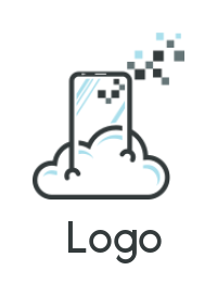 Communication logo maker mobile wrench with cloud