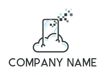 Communication logo maker mobile wrench with cloud