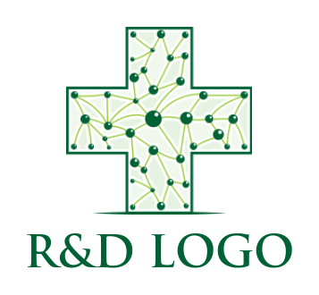medical logo illustration molecule in medical cross