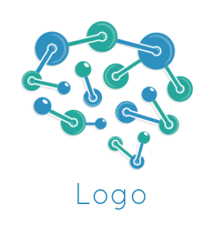 research logo molecules forming abstract brain