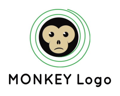 animal logo maker monkey face inside swirl - logodesign.net