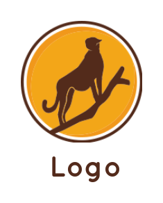 animal logo maker monkey in branch of tree