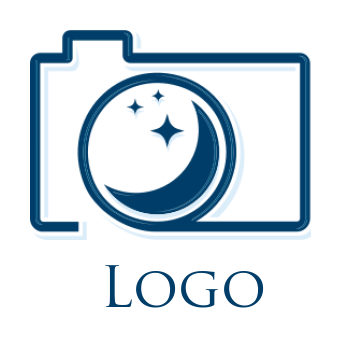 photography logo template moon inside the camera