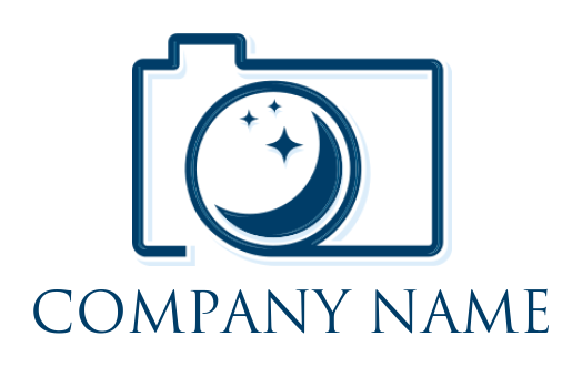 photography logo template moon inside the camera