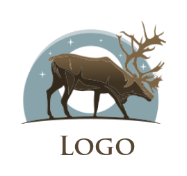 make animal logo moose with moon and stars