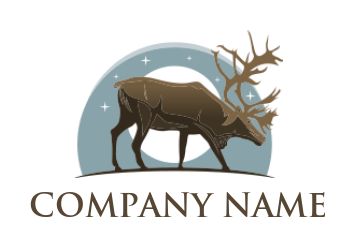 make animal logo moose with moon and stars