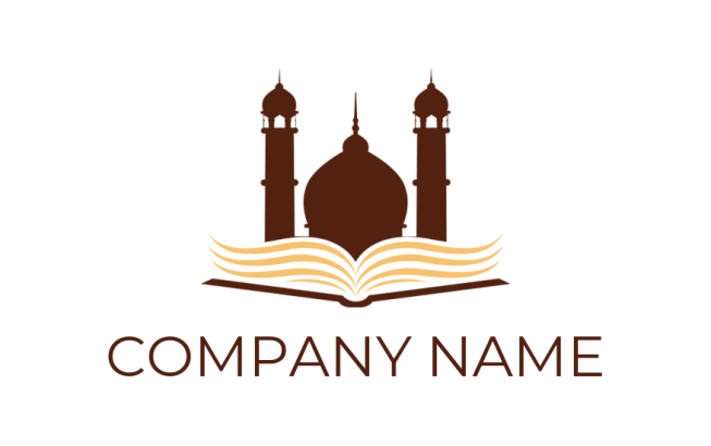 create a religious logo mosque on abstract book - logodesign.net