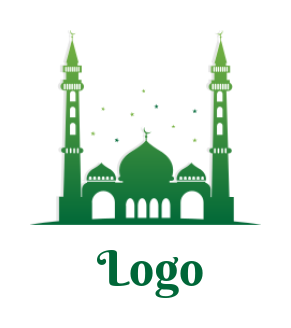 create a religion logo icon mosque with stars